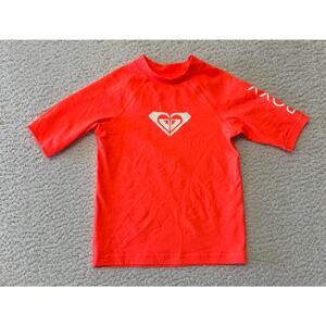 Roxy Girls Whole Hearted Short Sleeve Rashguard Shirt Size 6